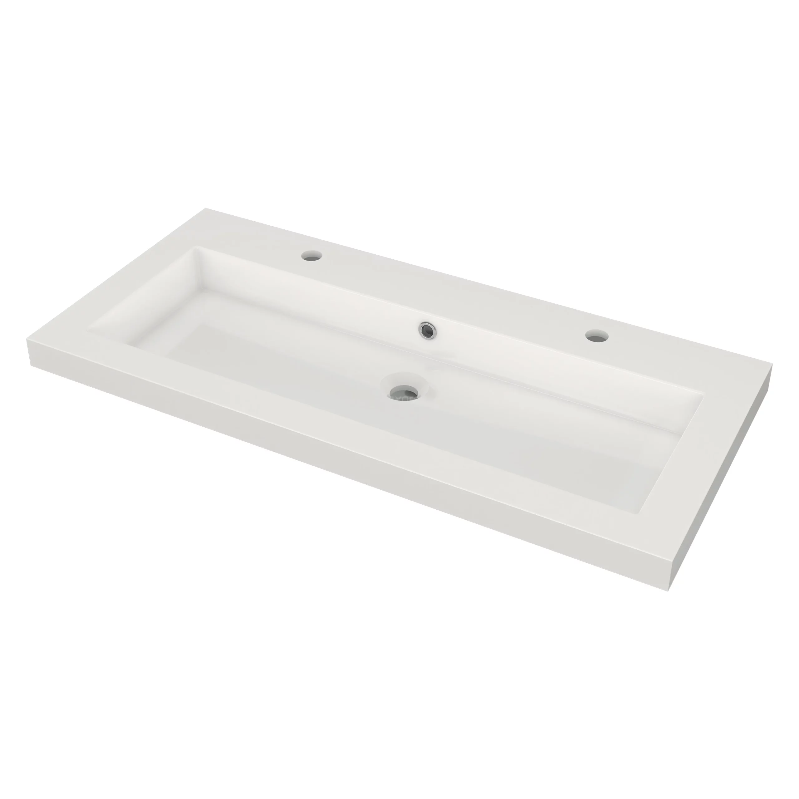 Modulo Badkamermeubel Met Wastafel | 100 Cm Lichtgrijs Eiken Vlak Front Mineraalmarmer 2 Lades Onder Elkaar 3 Modulo Badkamermeubel Met Wastafel | 100 Cm Lichtgrijs Eiken Vlak Front Mineraalmarmer 2 Lades Onder Elkaar - Afbeelding 3