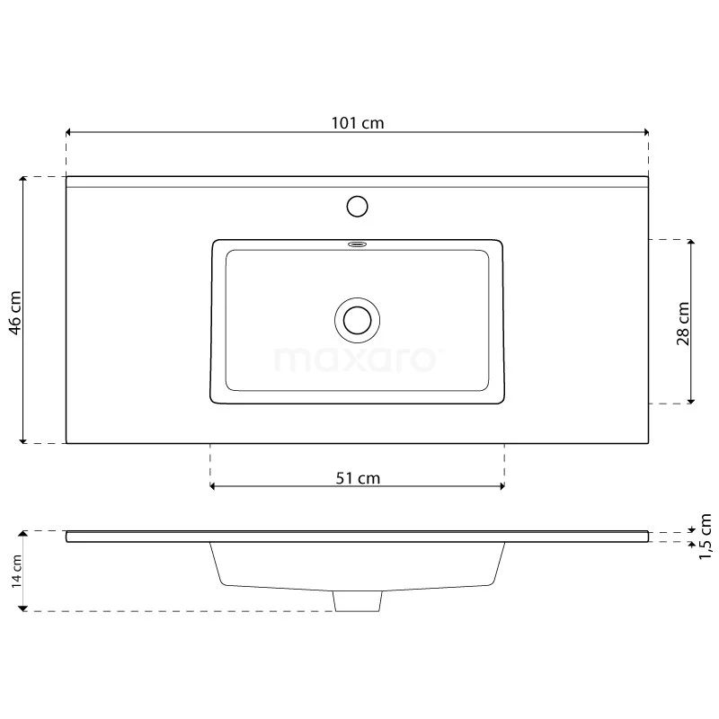 Modulo Badkamermeubel Met Wastafel | 100 Cm Mat Wit Lamel Front Keramiek 1 Lade 6 Modulo Badkamermeubel Met Wastafel | 100 Cm Mat Wit Lamel Front Keramiek 1 Lade - Afbeelding 6