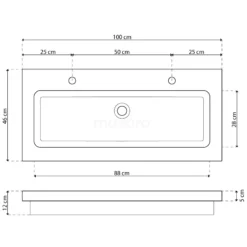 Modulo Badkamermeubel Met Wastafel | 100 Cm Middengrijs Lamel Front Natuursteen 1 Lade -Badkamer Verkoopwinkel modulo badkamermeubel met wastafel 100 cm middengrijs lamel front natuursteen 1 lade bmw11 00432 6