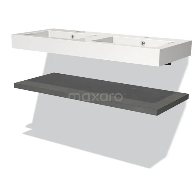 Modulo Badkamermeubel Met Wastafel | 120 Cm Donkergrijs Beton Front Mineraalmarmer Wastafel Met Blad 1 Modulo Badkamermeubel Met Wastafel | 120 Cm Donkergrijs Beton Front Mineraalmarmer Wastafel Met Blad