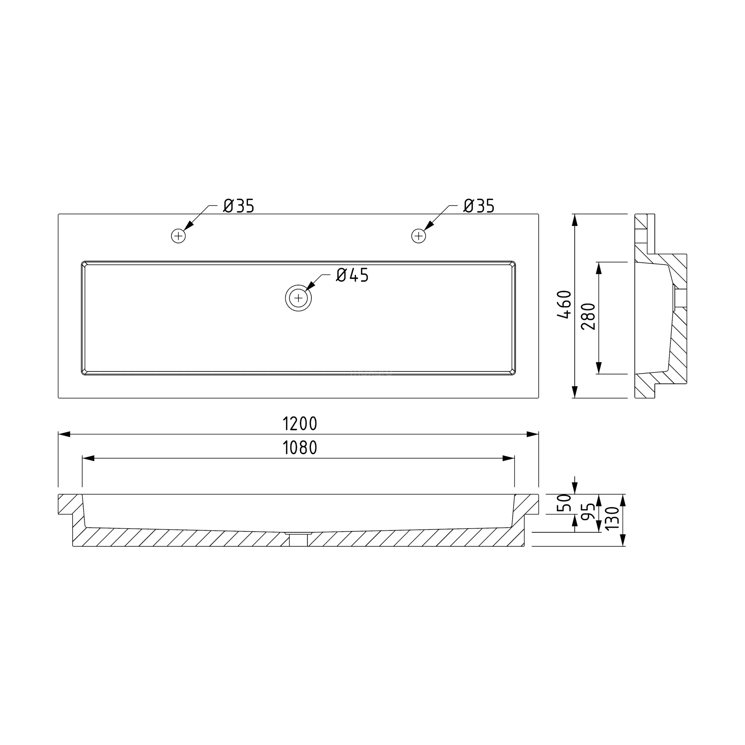 Modulo Badkamermeubel Met Wastafel | 120 Cm Eiken Greeploos Front Beton 2 Lades Onder Elkaar 6 Modulo Badkamermeubel Met Wastafel | 120 Cm Eiken Greeploos Front Beton 2 Lades Onder Elkaar - Afbeelding 6