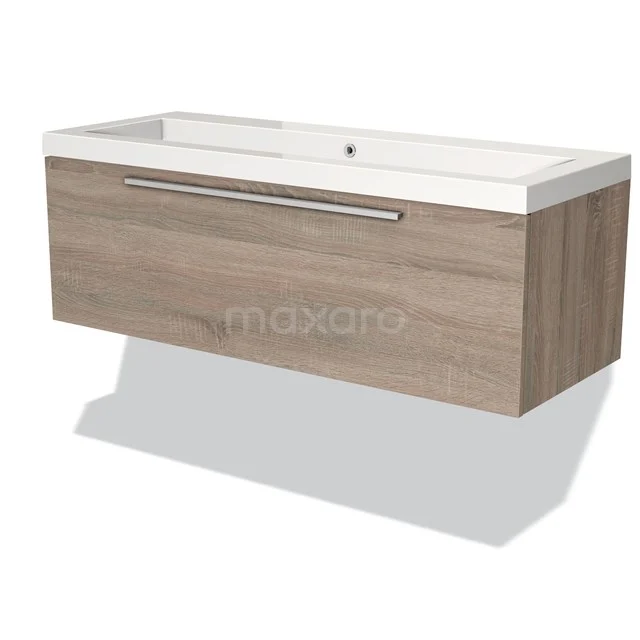 Modulo Badkamermeubel Met Wastafel | 120 Cm Eiken Vlak Front Mineraalmarmer 1 Lade 1 Modulo Badkamermeubel Met Wastafel | 120 Cm Eiken Vlak Front Mineraalmarmer 1 Lade
