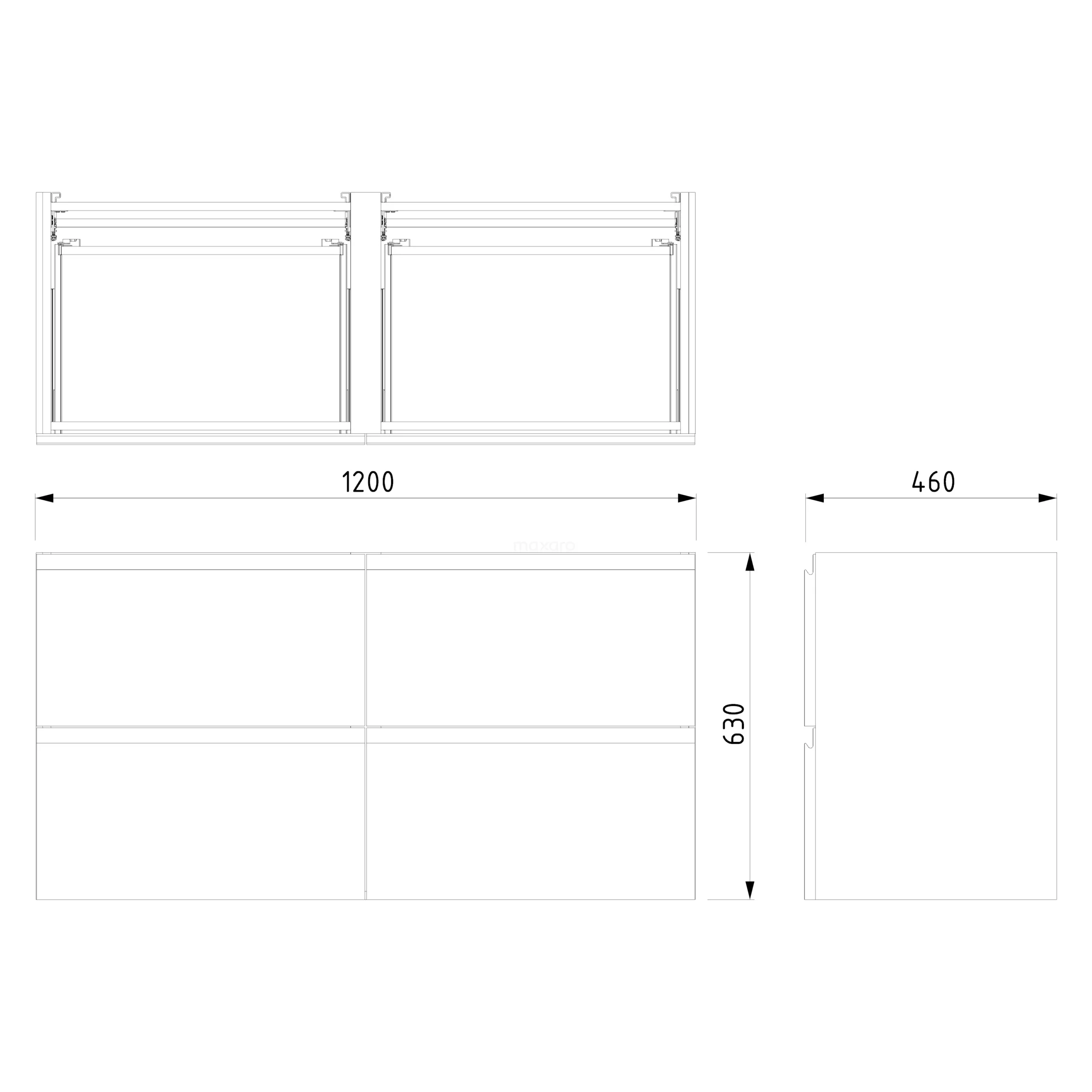 Modulo Badkamermeubel Met Wastafel | 120 Cm Hoogglans Wit Greeploos Front Keramiek 4 Lades 7 Modulo Badkamermeubel Met Wastafel | 120 Cm Hoogglans Wit Greeploos Front Keramiek 4 Lades - Afbeelding 7