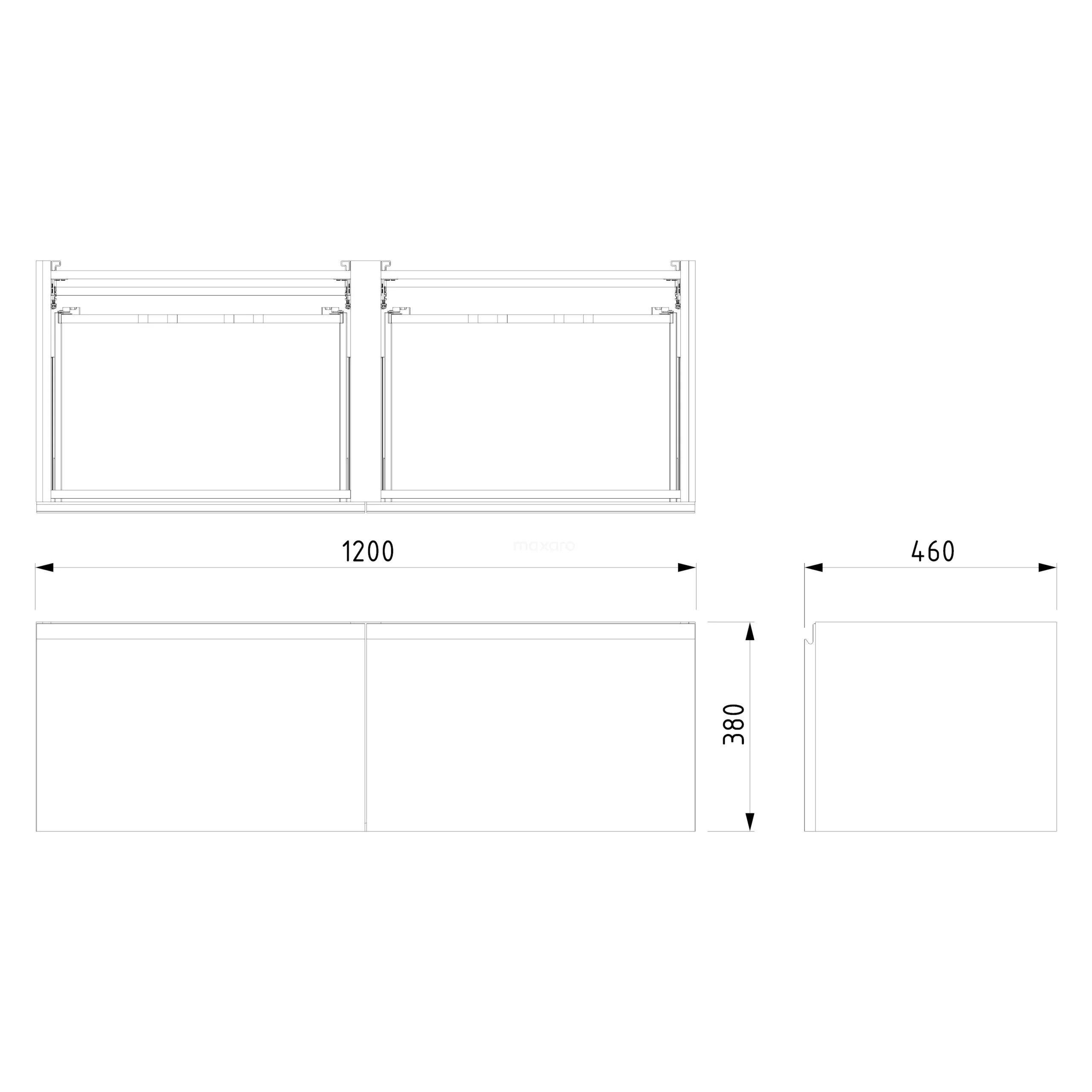 Modulo Badkamermeubel Met Wastafel | 120 Cm Hoogglans Zwart Greeploos Front Natuursteen 2 Lades Naast Elkaar 8 Modulo Badkamermeubel Met Wastafel | 120 Cm Hoogglans Zwart Greeploos Front Natuursteen 2 Lades Naast Elkaar - Afbeelding 8