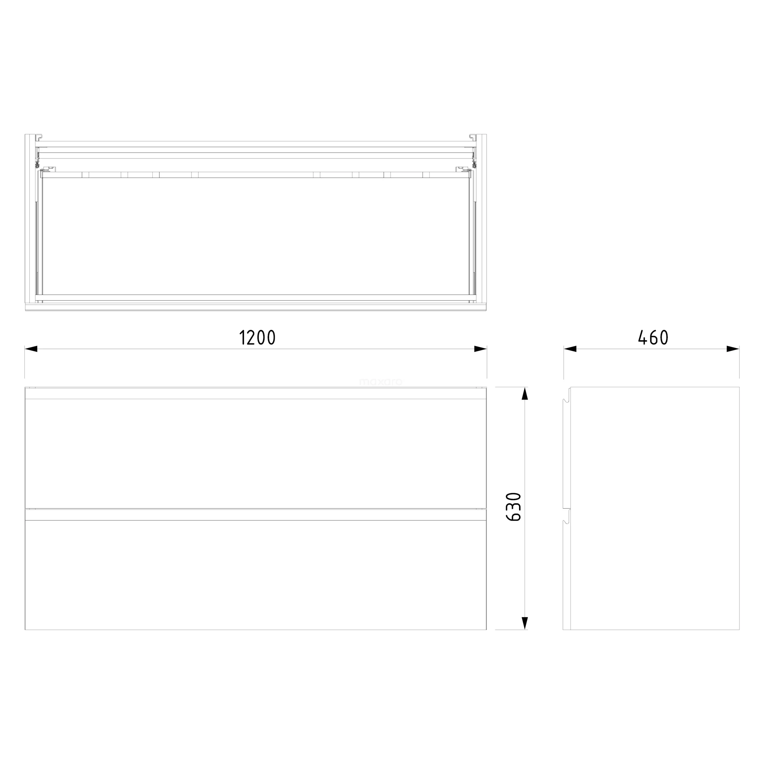 Modulo Badkamermeubel Met Wastafel | 120 Cm Mat Wit Greeploos Front Keramiek 2 Lades Onder Elkaar 7 Modulo Badkamermeubel Met Wastafel | 120 Cm Mat Wit Greeploos Front Keramiek 2 Lades Onder Elkaar - Afbeelding 7