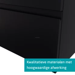 Modulo Badkamermeubel Met Wastafel | 120 Cm Mat Zwart Greeploos Front Keramiek 4 Lades -Badkamer Verkoopwinkel modulo badkamermeubel met wastafel 120 cm mat zwart greeploos front keramiek 4 lades bmw18 00027 3