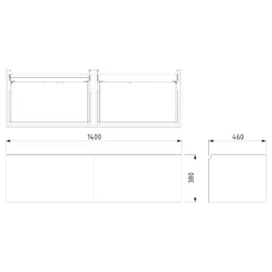 Modulo Badkamermeubel Met Wastafel | 140 Cm Mat Wit Greeploos Front Mineraalmarmer 2 Lades Naast Elkaar -Badkamer Verkoopwinkel modulo badkamermeubel met wastafel 140 cm mat wit greeploos front mineraalmarmer 2 lades naast elkaar bmw12 00461 6