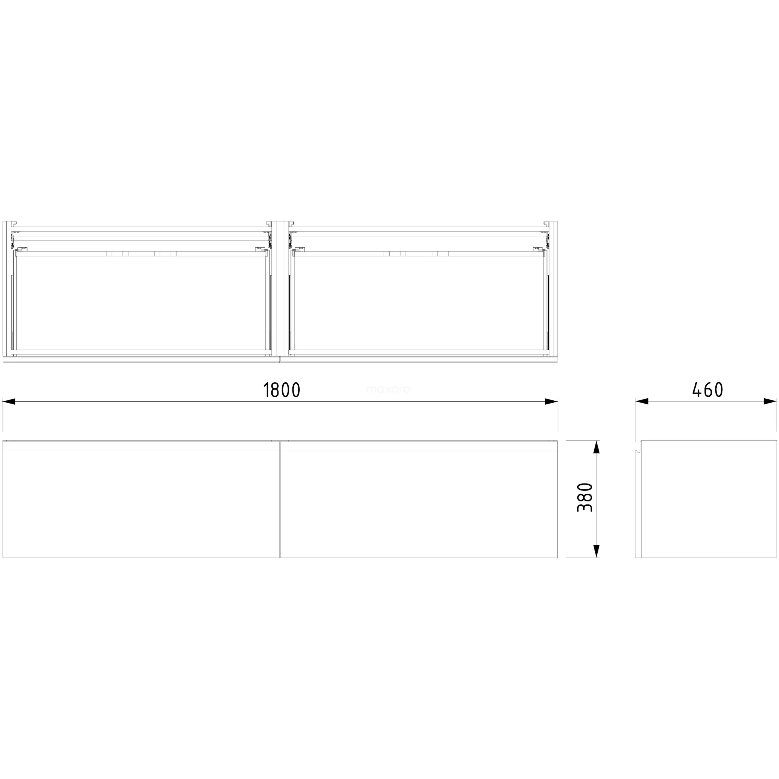 Modulo Badkamermeubel Met Wastafel | 180 Cm Donkergrijs Greeploos Front Mineraalmarmer 4 Lades 7 Modulo Badkamermeubel Met Wastafel | 180 Cm Donkergrijs Greeploos Front Mineraalmarmer 4 Lades - Afbeelding 7