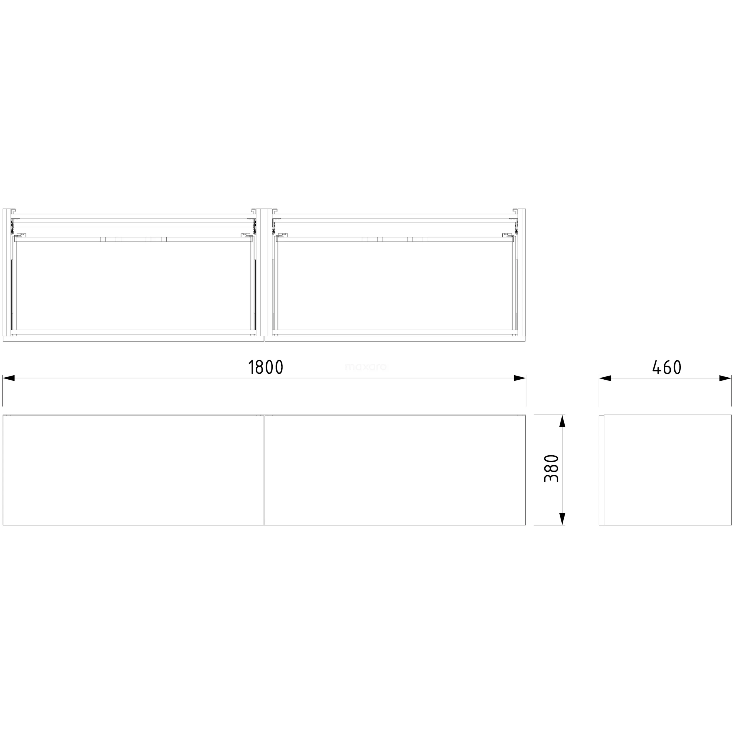 Modulo Badkamermeubel Met Wastafel | 180 Cm Lichtbruin Eiken Vlak Front Mineraalmarmer 2 Lades Naast Elkaar 7 Modulo Badkamermeubel Met Wastafel | 180 Cm Lichtbruin Eiken Vlak Front Mineraalmarmer 2 Lades Naast Elkaar - Afbeelding 7