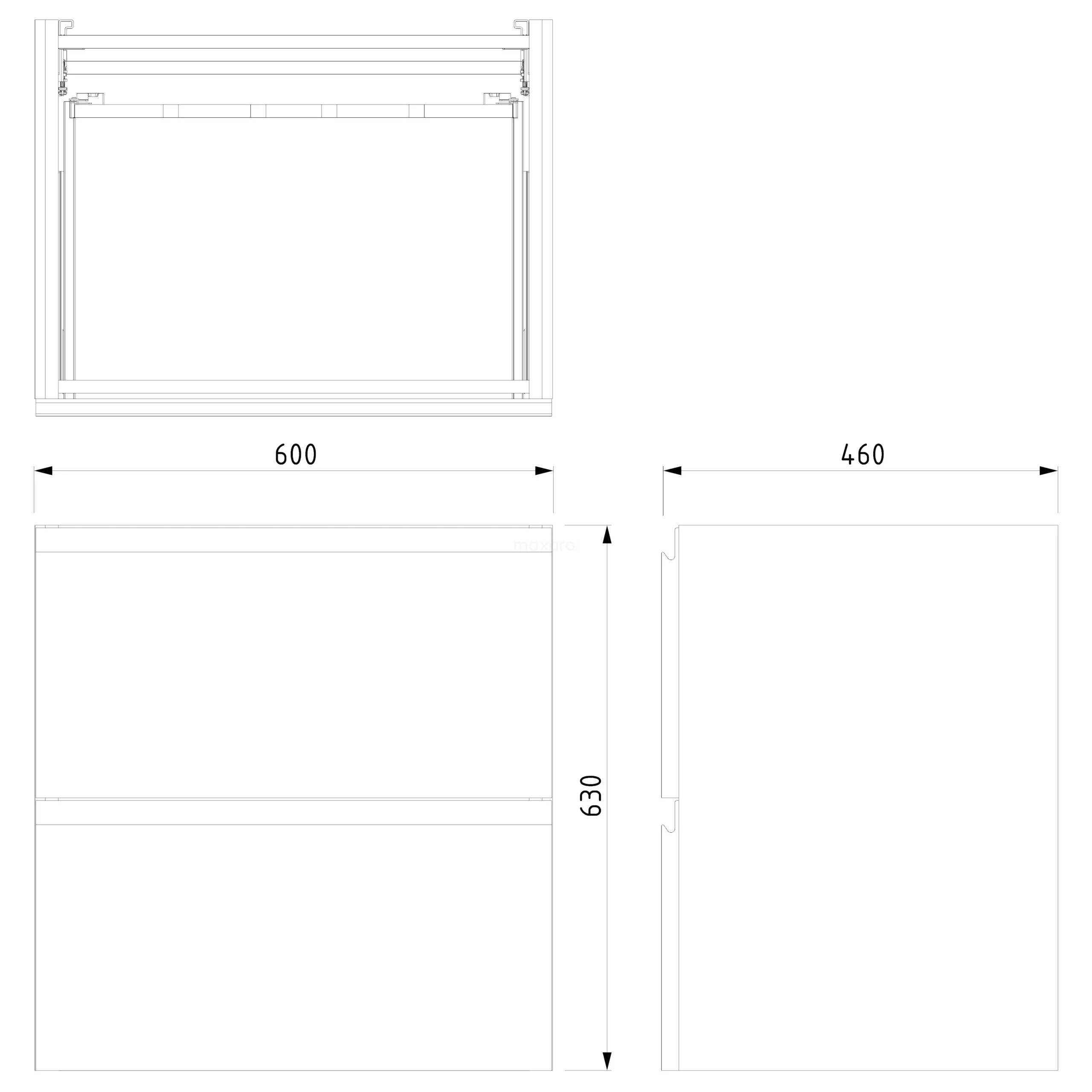 Modulo Badkamermeubel Met Wastafel | 60 Cm Eiken Greeploos Front Natuursteen 2 Lades Onder Elkaar 4 Modulo Badkamermeubel Met Wastafel | 60 Cm Eiken Greeploos Front Natuursteen 2 Lades Onder Elkaar - Afbeelding 4