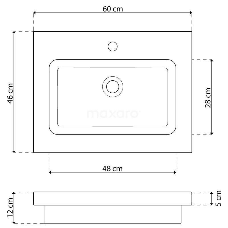 Modulo Badkamermeubel Met Wastafel | 60 Cm Eiken Greeploos Front Natuursteen 2 Lades Onder Elkaar 5 Modulo Badkamermeubel Met Wastafel | 60 Cm Eiken Greeploos Front Natuursteen 2 Lades Onder Elkaar - Afbeelding 5