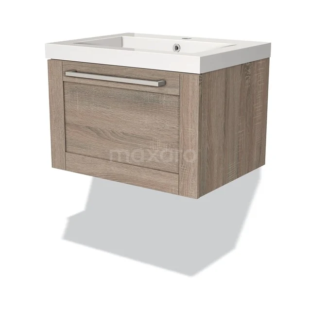 Modulo Badkamermeubel Met Wastafel | 60 Cm Eiken Kader Front Mineraalmarmer 1 Lade 1 Modulo Badkamermeubel Met Wastafel | 60 Cm Eiken Kader Front Mineraalmarmer 1 Lade