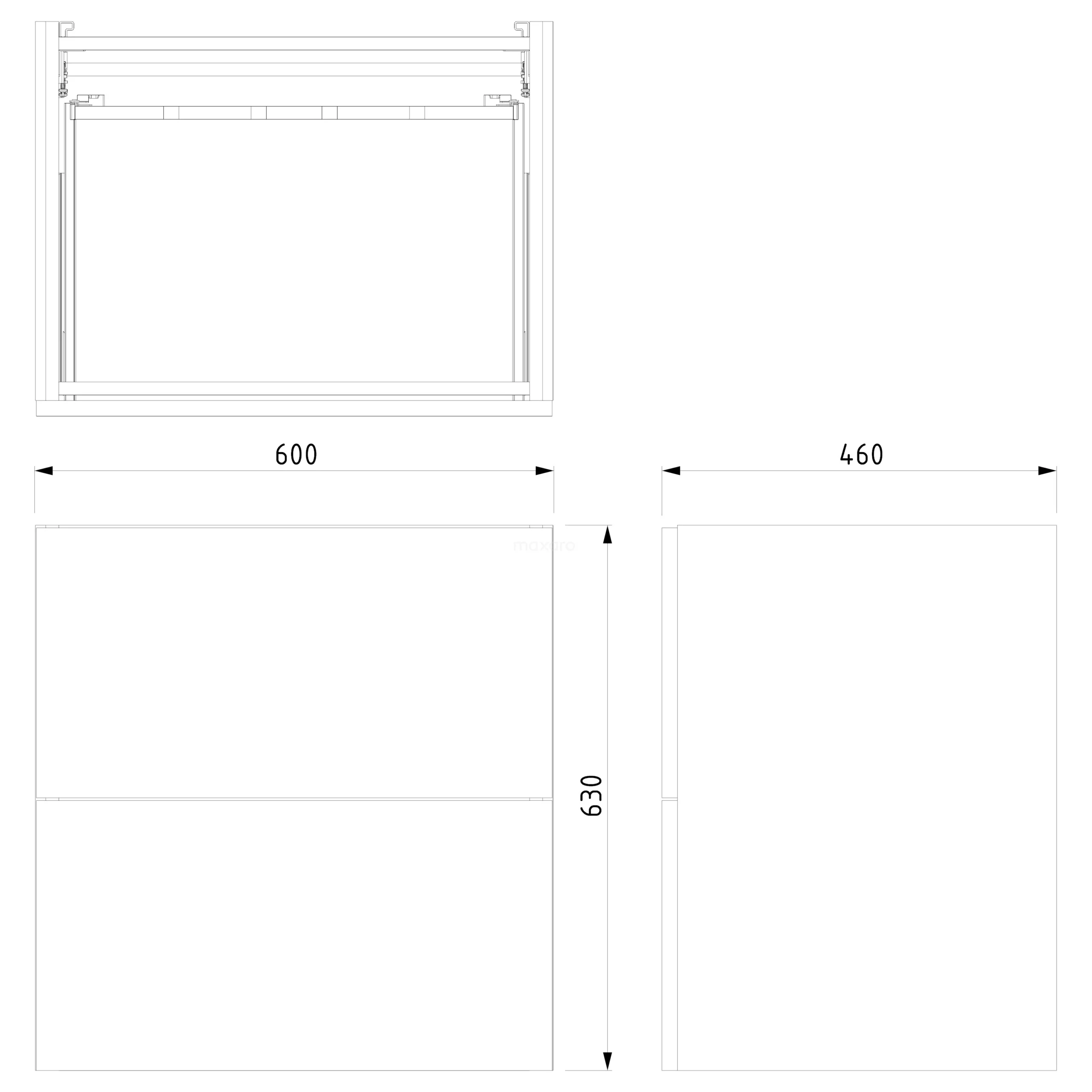 Modulo Badkamermeubel Met Wastafel | 60 Cm Mat Wit Vlak Front Keramiek 2 Lades Onder Elkaar 7 Modulo Badkamermeubel Met Wastafel | 60 Cm Mat Wit Vlak Front Keramiek 2 Lades Onder Elkaar - Afbeelding 7
