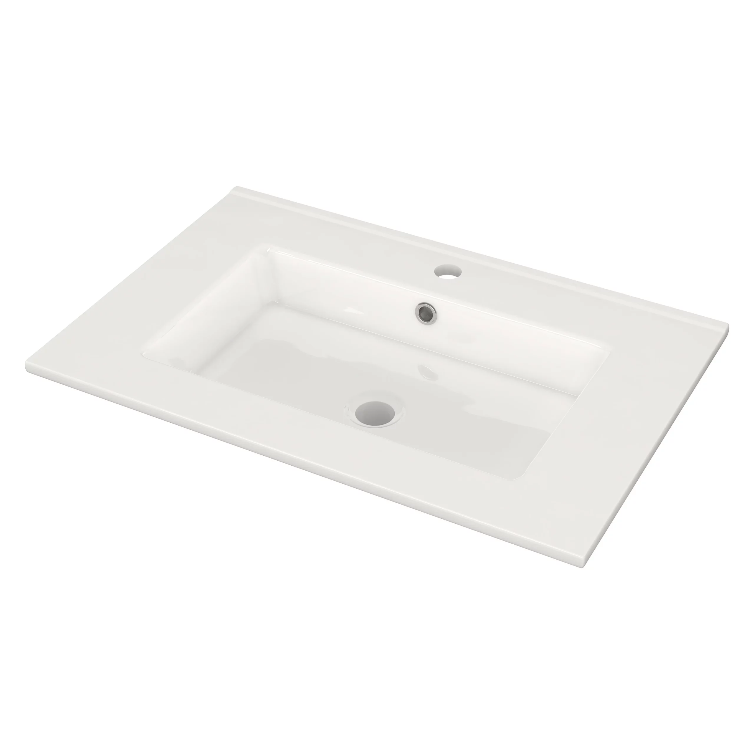 Modulo Badkamermeubel Met Wastafel | 70 Cm Hoogglans Wit Greeploos Front Keramiek 1 Lade 3 Modulo Badkamermeubel Met Wastafel | 70 Cm Hoogglans Wit Greeploos Front Keramiek 1 Lade - Afbeelding 3