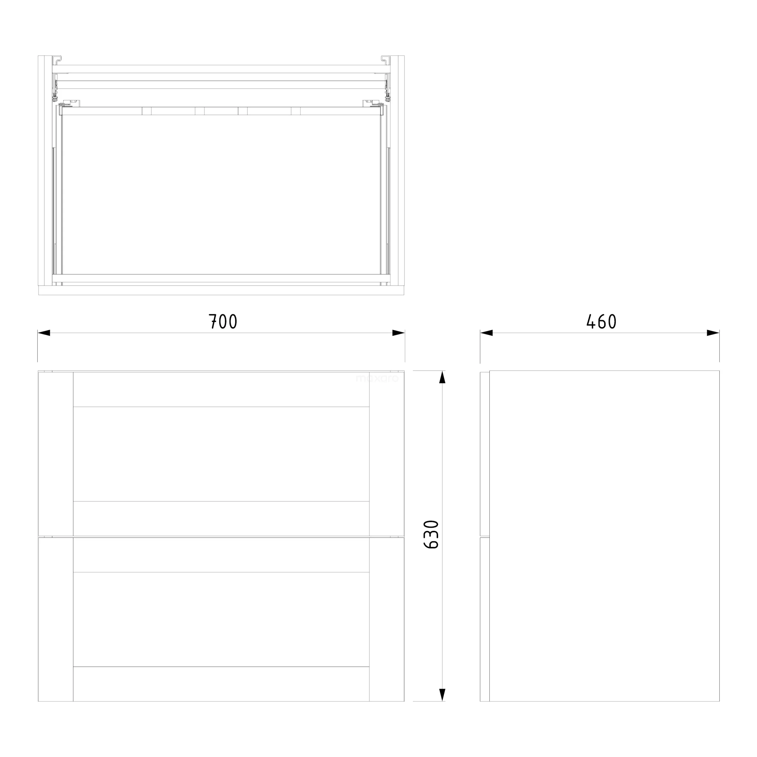 Modulo Badkamermeubel Met Wastafel | 70 Cm Lichtbruin Eiken Kader Front Keramiek 2 Lades Onder Elkaar 7 Modulo Badkamermeubel Met Wastafel | 70 Cm Lichtbruin Eiken Kader Front Keramiek 2 Lades Onder Elkaar - Afbeelding 7