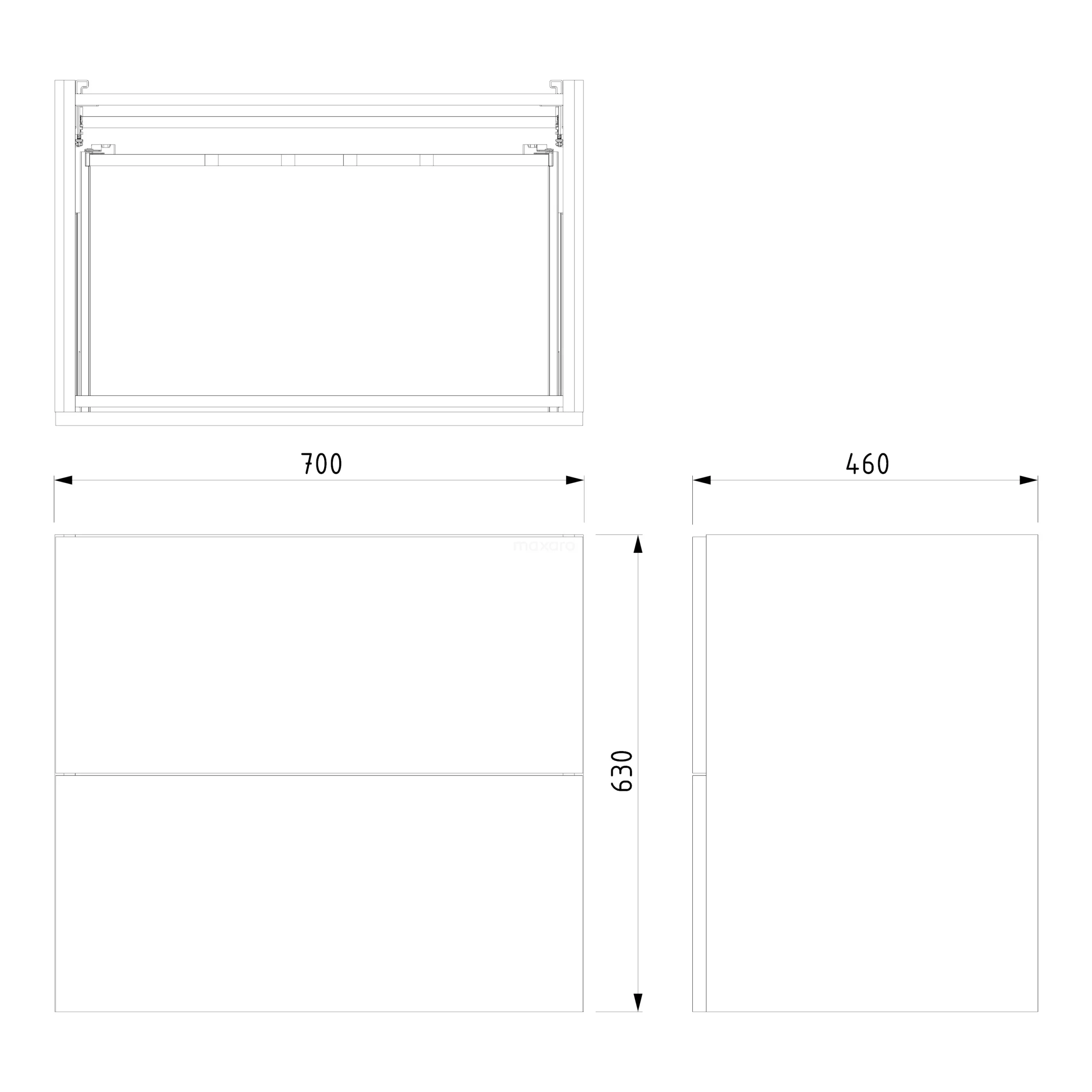 Modulo Badkamermeubel Met Wastafel | 70 Cm Lichtbruin Eiken Vlak Front Keramiek 2 Lades Onder Elkaar 7 Modulo Badkamermeubel Met Wastafel | 70 Cm Lichtbruin Eiken Vlak Front Keramiek 2 Lades Onder Elkaar - Afbeelding 7