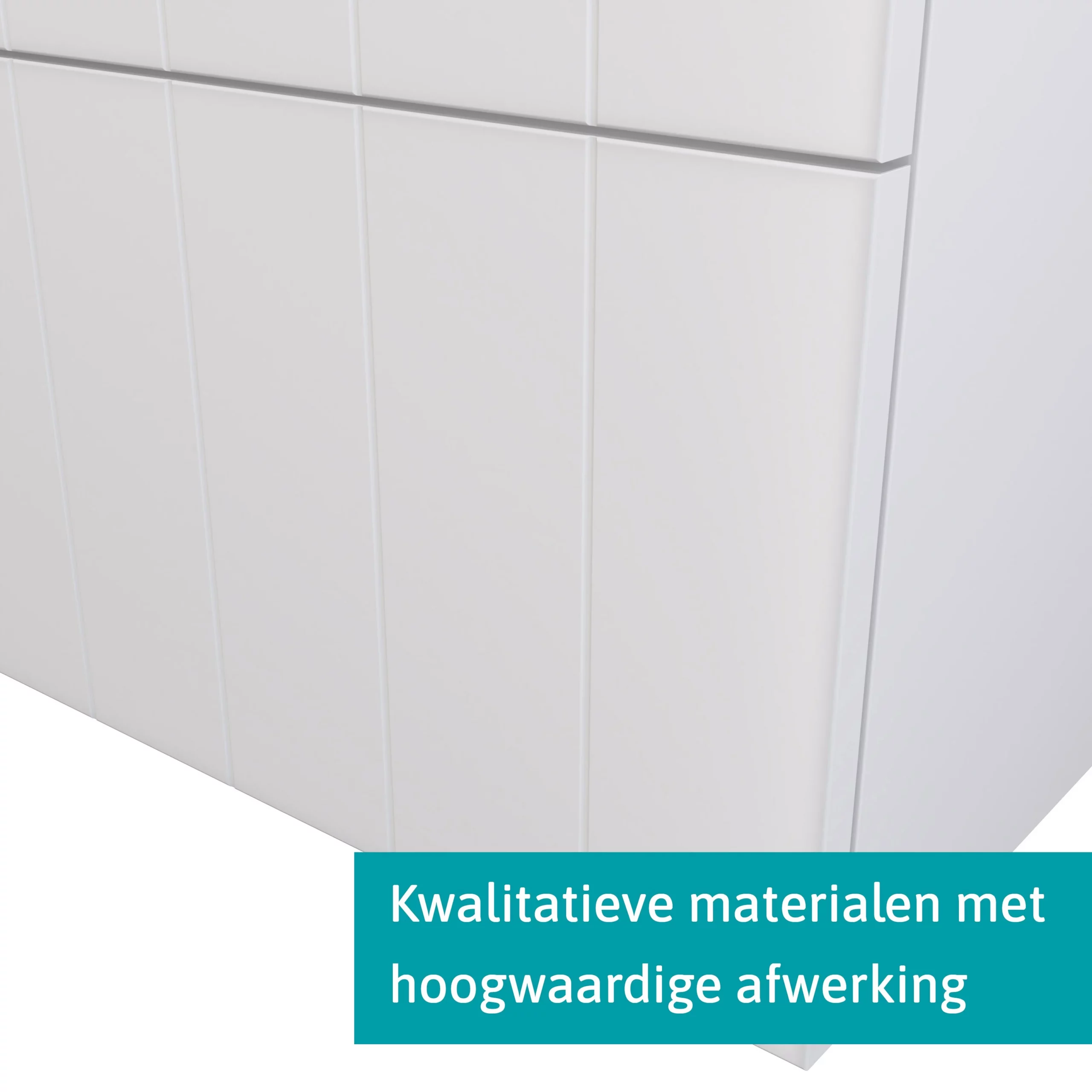 Modulo Badkamermeubel Met Wastafel | 70 Cm Mat Wit Lamel Front Keramiek 2 Lades Onder Elkaar 4 Modulo Badkamermeubel Met Wastafel | 70 Cm Mat Wit Lamel Front Keramiek 2 Lades Onder Elkaar - Afbeelding 4