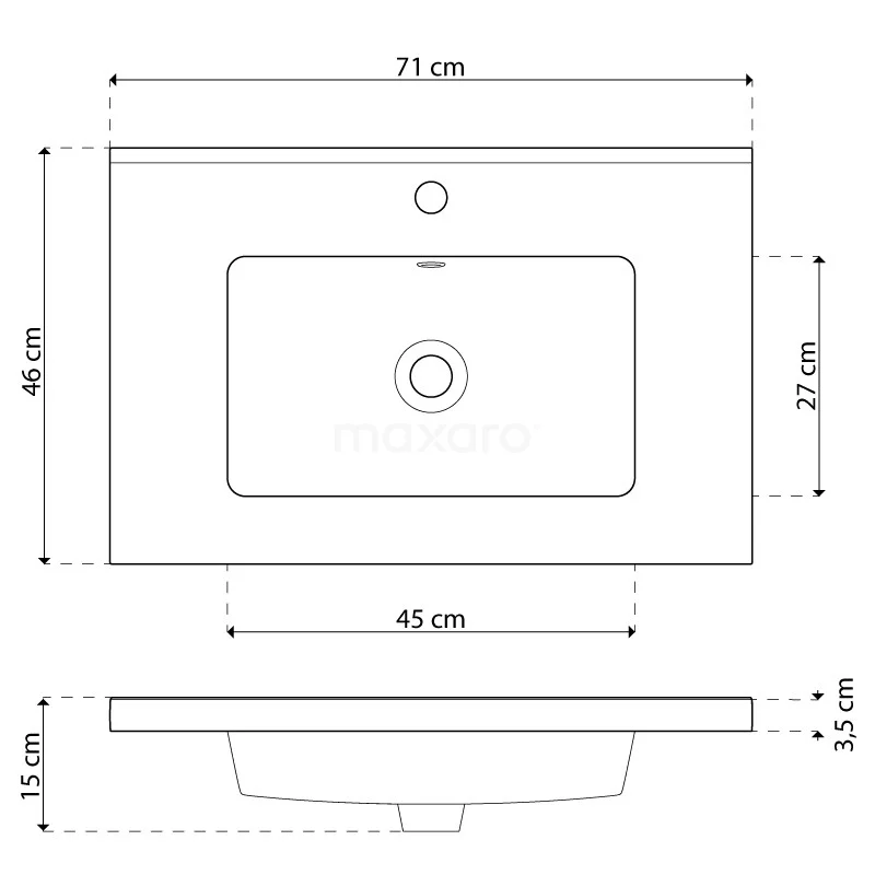 Modulo Badkamermeubel Met Wastafel | 70 Cm Mat Wit Lamel Front Keramiek 2 Lades Onder Elkaar 6 Modulo Badkamermeubel Met Wastafel | 70 Cm Mat Wit Lamel Front Keramiek 2 Lades Onder Elkaar - Afbeelding 6