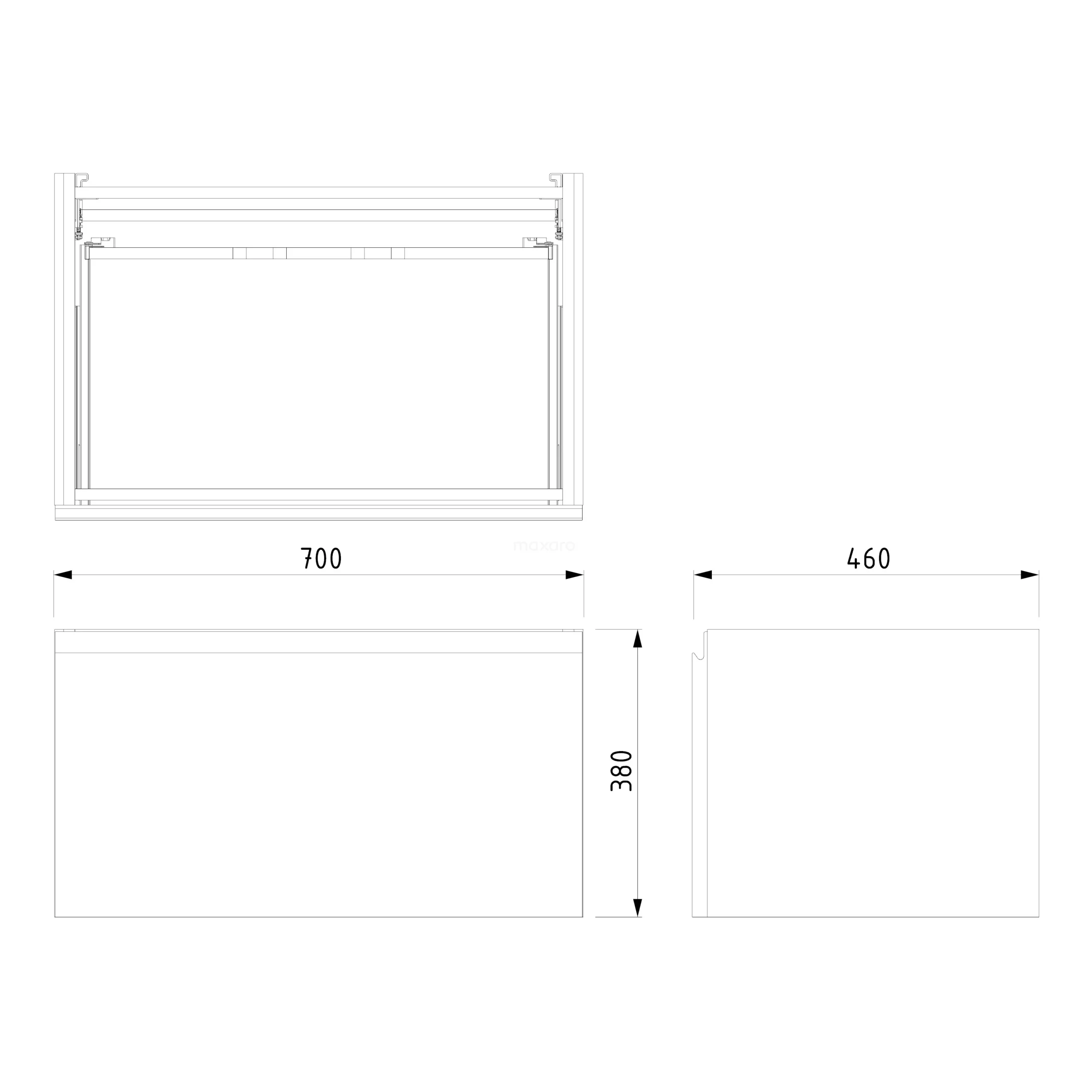 Modulo Badkamermeubel Met Wastafel | 70 Cm Mat Zwart Greeploos Front Keramiek 1 Lade 7 Modulo Badkamermeubel Met Wastafel | 70 Cm Mat Zwart Greeploos Front Keramiek 1 Lade - Afbeelding 7