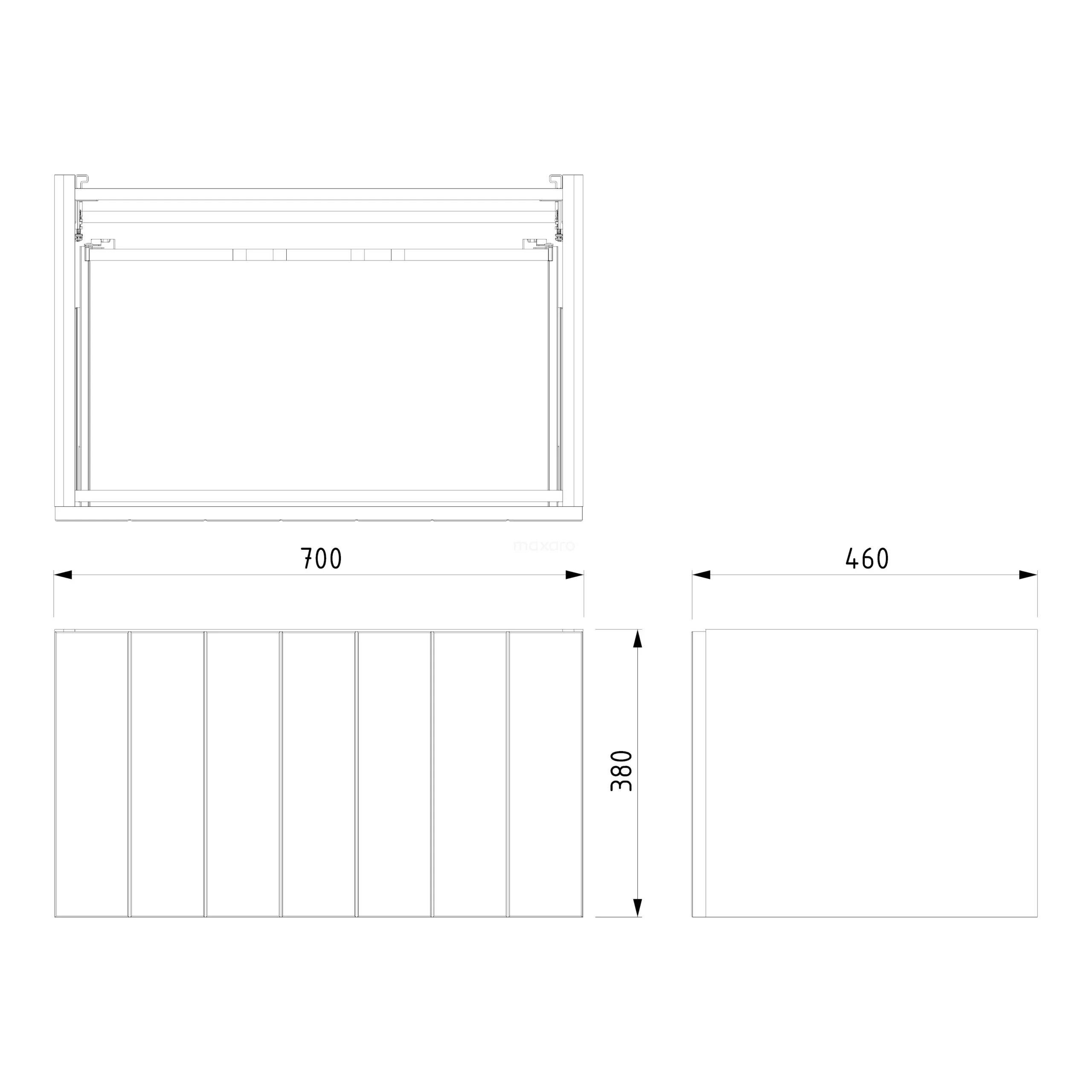 Modulo Badkamermeubel Met Wastafel | 70 Cm Mat Zwart Lamel Front Keramiek 1 Lade 7 Modulo Badkamermeubel Met Wastafel | 70 Cm Mat Zwart Lamel Front Keramiek 1 Lade - Afbeelding 7