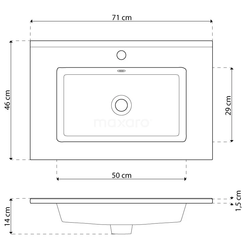 Modulo Badkamermeubel Met Wastafel | 70 Cm Middenbruin Eiken Kader Front Keramiek 1 Lade 6 Modulo Badkamermeubel Met Wastafel | 70 Cm Middenbruin Eiken Kader Front Keramiek 1 Lade - Afbeelding 6