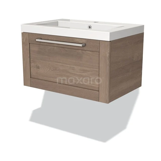 Modulo Badkamermeubel Met Wastafel | 70 Cm Middenbruin Eiken Kader Front Mineraalmarmer 1 Lade 1 Modulo Badkamermeubel Met Wastafel | 70 Cm Middenbruin Eiken Kader Front Mineraalmarmer 1 Lade