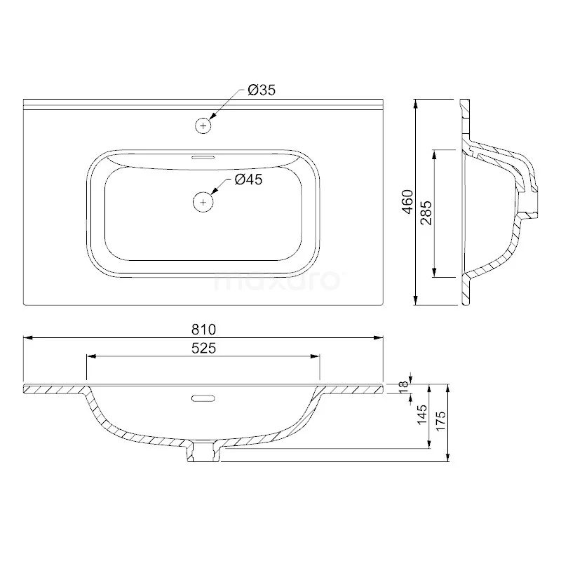 Modulo Badkamermeubel Met Wastafel | 80 Cm Eiken Greeploos Front Keramiek 2 Lades Onder Elkaar 6 Modulo Badkamermeubel Met Wastafel | 80 Cm Eiken Greeploos Front Keramiek 2 Lades Onder Elkaar - Afbeelding 6