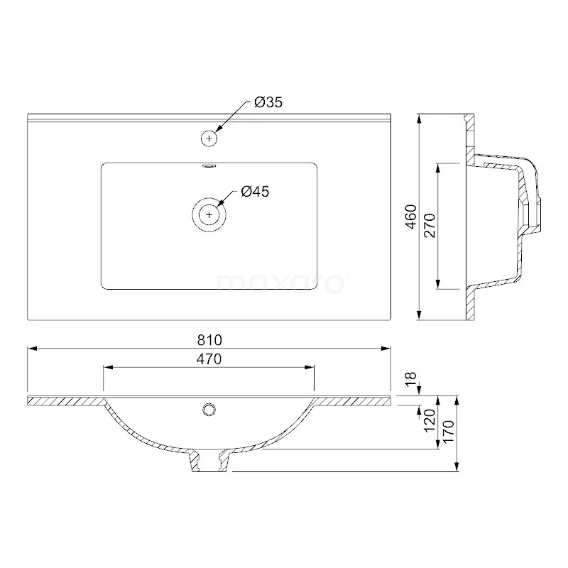 Modulo Badkamermeubel Met Wastafel | 80 Cm Eiken Kader Front Keramiek 2 Lades Onder Elkaar 6 Modulo Badkamermeubel Met Wastafel | 80 Cm Eiken Kader Front Keramiek 2 Lades Onder Elkaar - Afbeelding 6