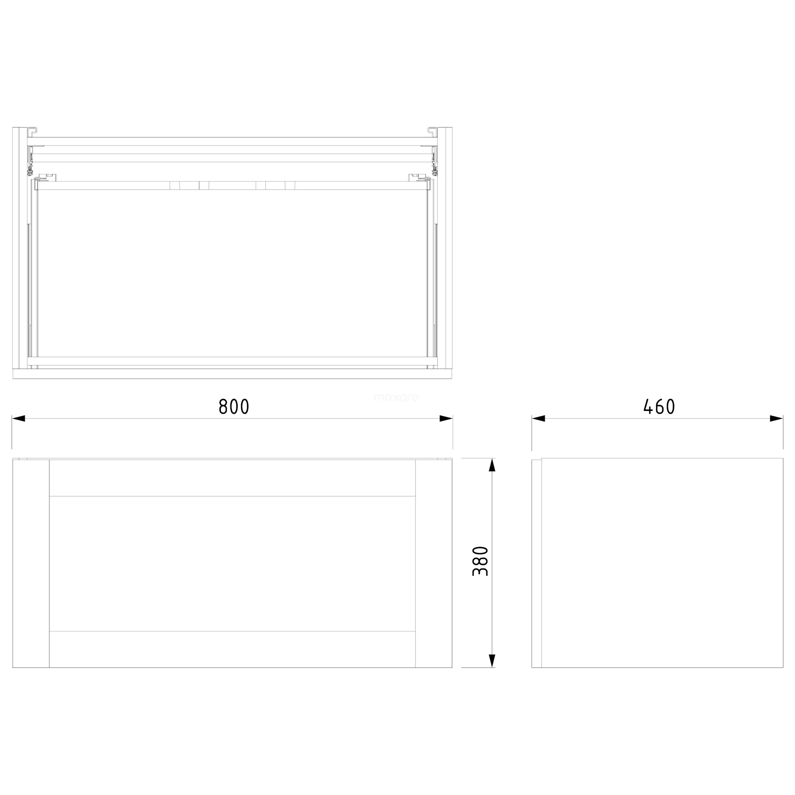 Modulo Badkamermeubel Met Wastafel | 80 Cm Eiken Kader Front Mineraalmarmer 1 Lade 7 Modulo Badkamermeubel Met Wastafel | 80 Cm Eiken Kader Front Mineraalmarmer 1 Lade - Afbeelding 7