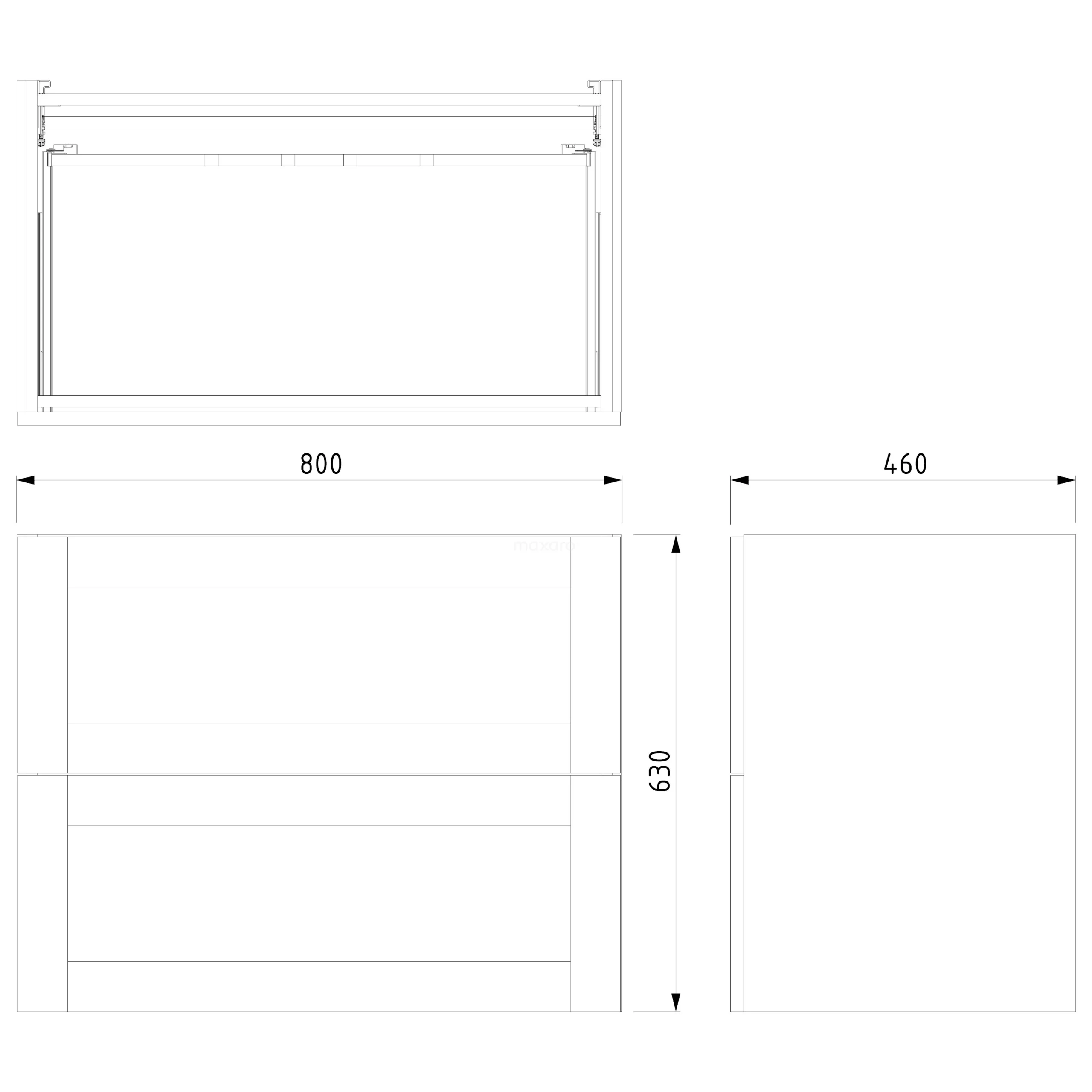 Modulo Badkamermeubel Met Wastafel | 80 Cm Eiken Kader Front Natuursteen 2 Lades Onder Elkaar 8 Modulo Badkamermeubel Met Wastafel | 80 Cm Eiken Kader Front Natuursteen 2 Lades Onder Elkaar - Afbeelding 8