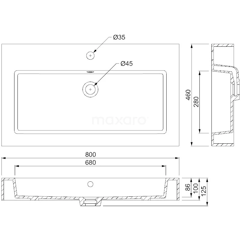 Modulo Badkamermeubel Met Wastafel | 80 Cm Hoogglans Wit Front Mineraalmarmer Wastafel Met Blad 3 Modulo Badkamermeubel Met Wastafel | 80 Cm Hoogglans Wit Front Mineraalmarmer Wastafel Met Blad - Afbeelding 3
