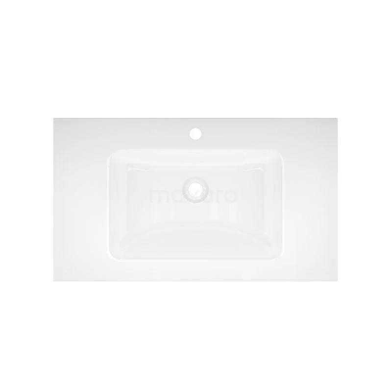 Modulo Badkamermeubel Met Wastafel | 80 Cm Mat Wit Greeploos Front Glas 1 Lade 5 Modulo Badkamermeubel Met Wastafel | 80 Cm Mat Wit Greeploos Front Glas 1 Lade - Afbeelding 5