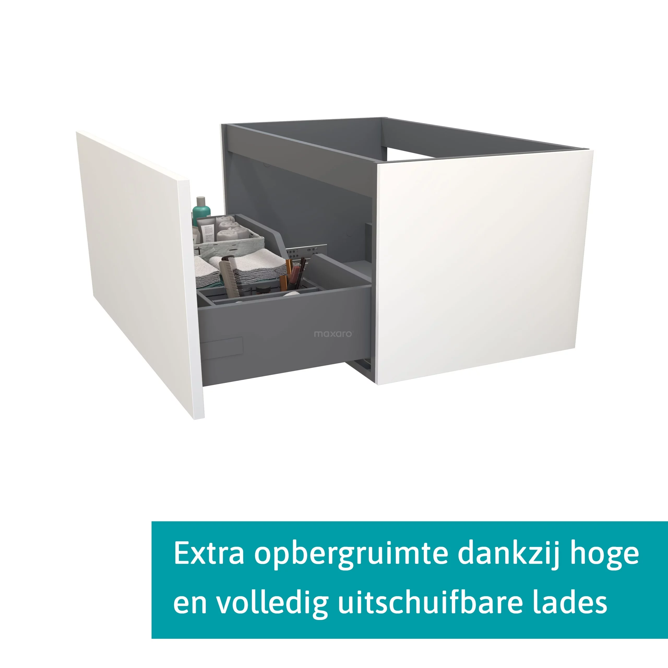 Modulo Badkamermeubel Met Wastafel | 80 Cm Mat Wit Vlak Front Keramiek 1 Lade 2 Modulo Badkamermeubel Met Wastafel | 80 Cm Mat Wit Vlak Front Keramiek 1 Lade - Afbeelding 2