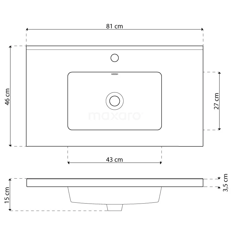 Modulo Badkamermeubel Met Wastafel | 80 Cm Mat Wit Vlak Front Keramiek 2 Lades Onder Elkaar 6 Modulo Badkamermeubel Met Wastafel | 80 Cm Mat Wit Vlak Front Keramiek 2 Lades Onder Elkaar - Afbeelding 6