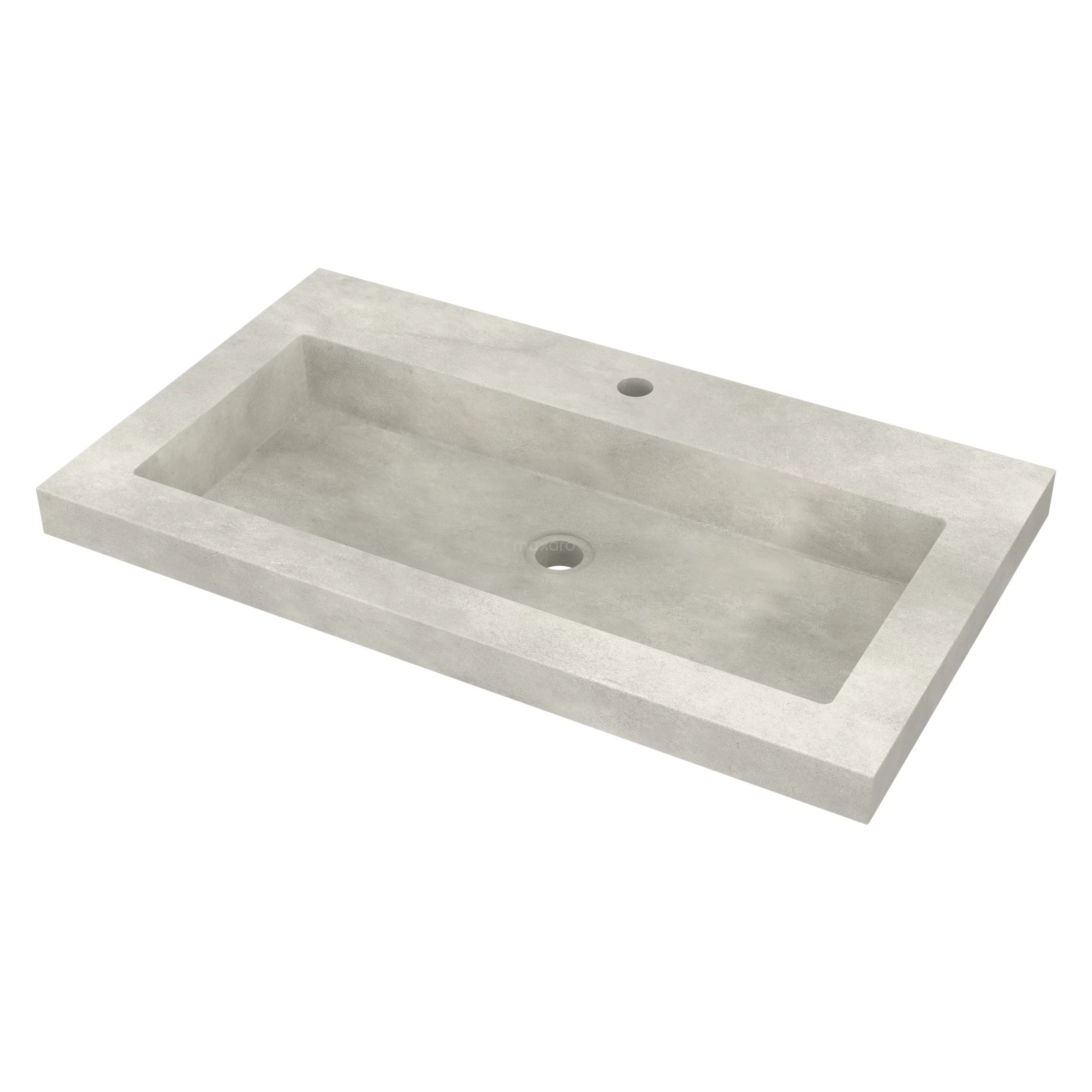 Modulo Badkamermeubel Met Wastafel | 80 Cm Middenbruin Eiken Vlak Front Beton 2 Lades Onder Elkaar 3 Modulo Badkamermeubel Met Wastafel | 80 Cm Middenbruin Eiken Vlak Front Beton 2 Lades Onder Elkaar - Afbeelding 3