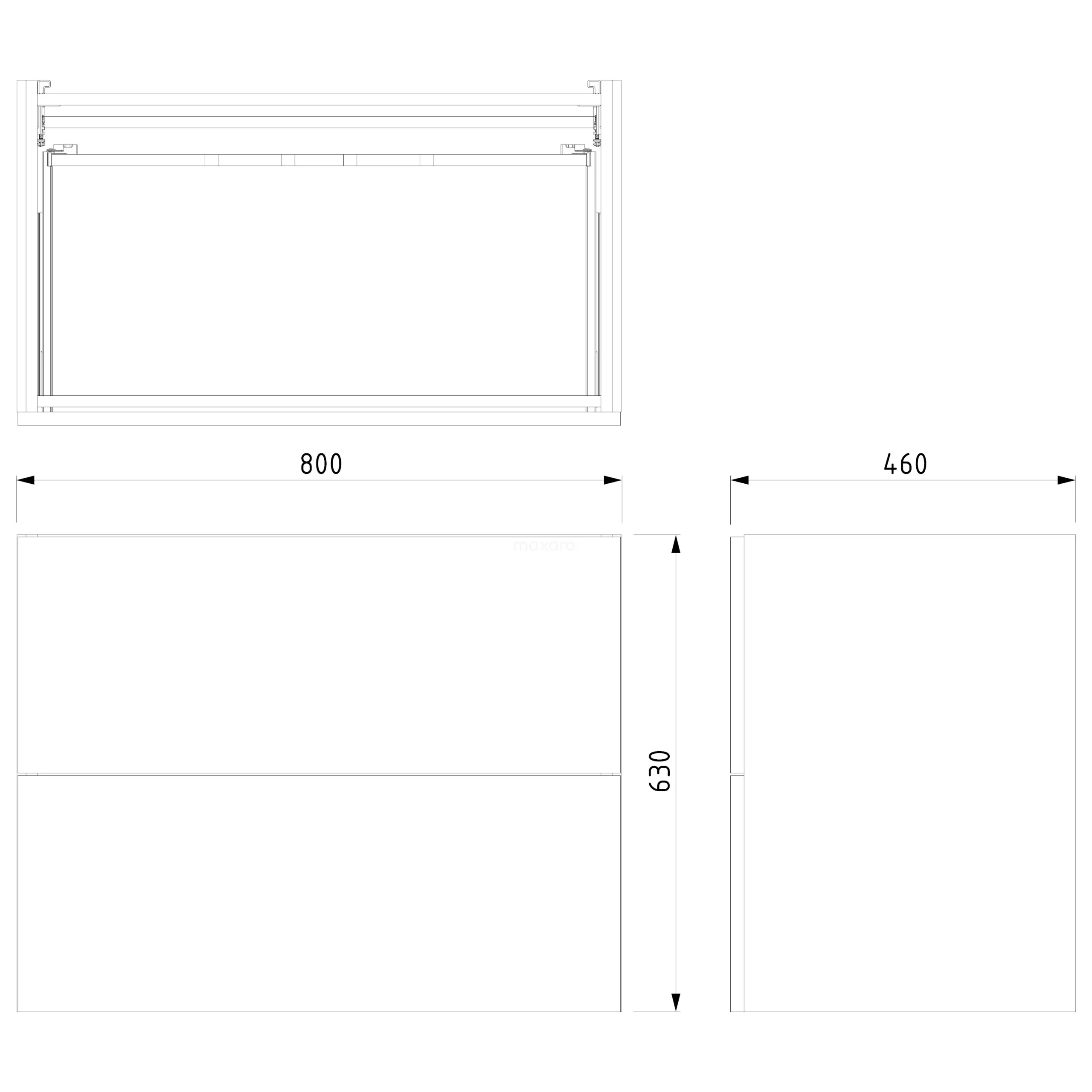 Modulo Badkamermeubel Met Wastafel | 80 Cm Middenbruin Eiken Vlak Front Beton 2 Lades Onder Elkaar 8 Modulo Badkamermeubel Met Wastafel | 80 Cm Middenbruin Eiken Vlak Front Beton 2 Lades Onder Elkaar - Afbeelding 8