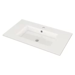 Modulo Badkamermeubel Met Wastafel | 80 Cm Middengrijs Greeploos Front Keramiek 1 Lade -Badkamer Verkoopwinkel modulo badkamermeubel met wastafel 80 cm middengrijs greeploos front keramiek 1 lade bmw11 00400 2