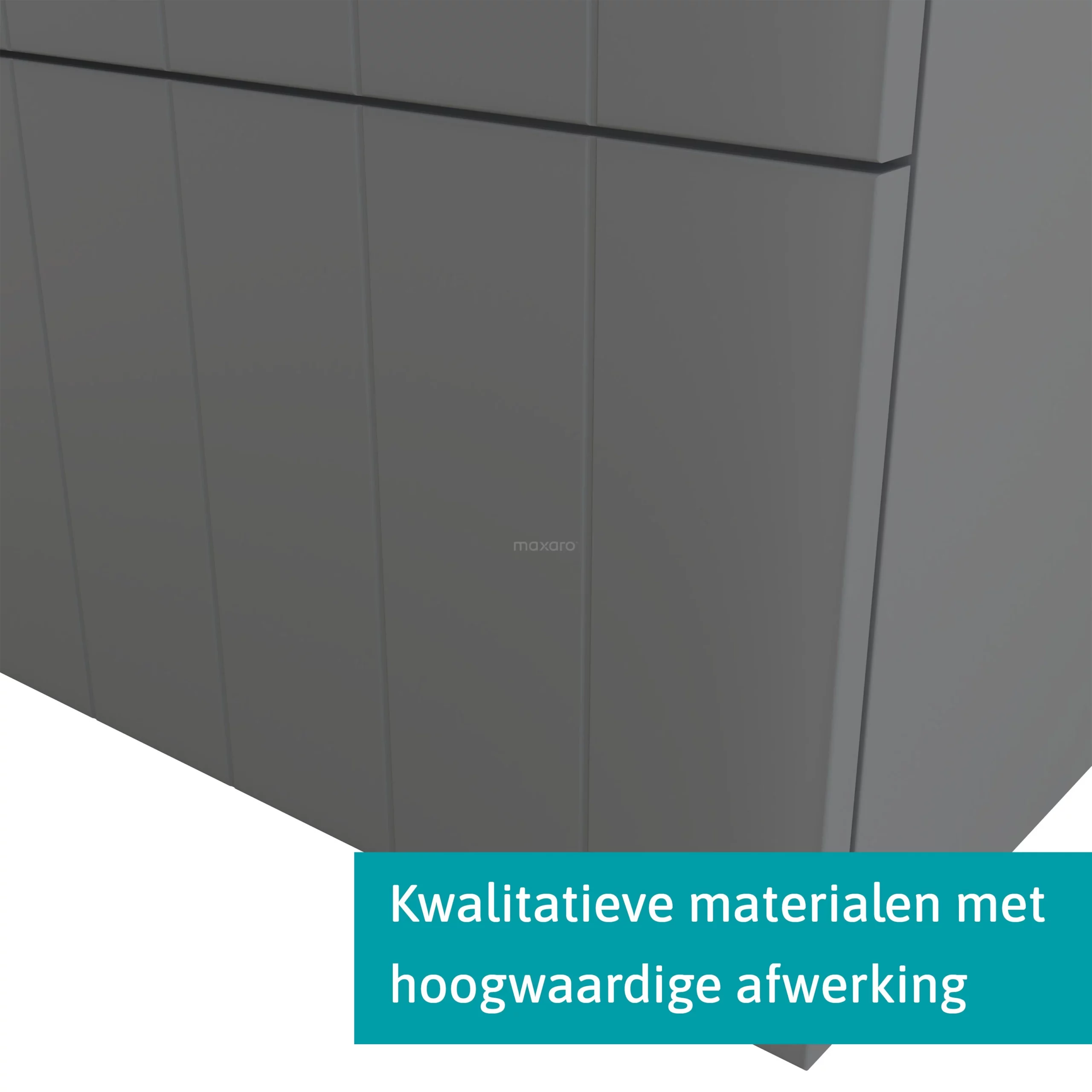 Modulo Badkamermeubel Met Wastafel | 80 Cm Middengrijs Lamel Front Natuursteen 1 Lade 4 Modulo Badkamermeubel Met Wastafel | 80 Cm Middengrijs Lamel Front Natuursteen 1 Lade - Afbeelding 4