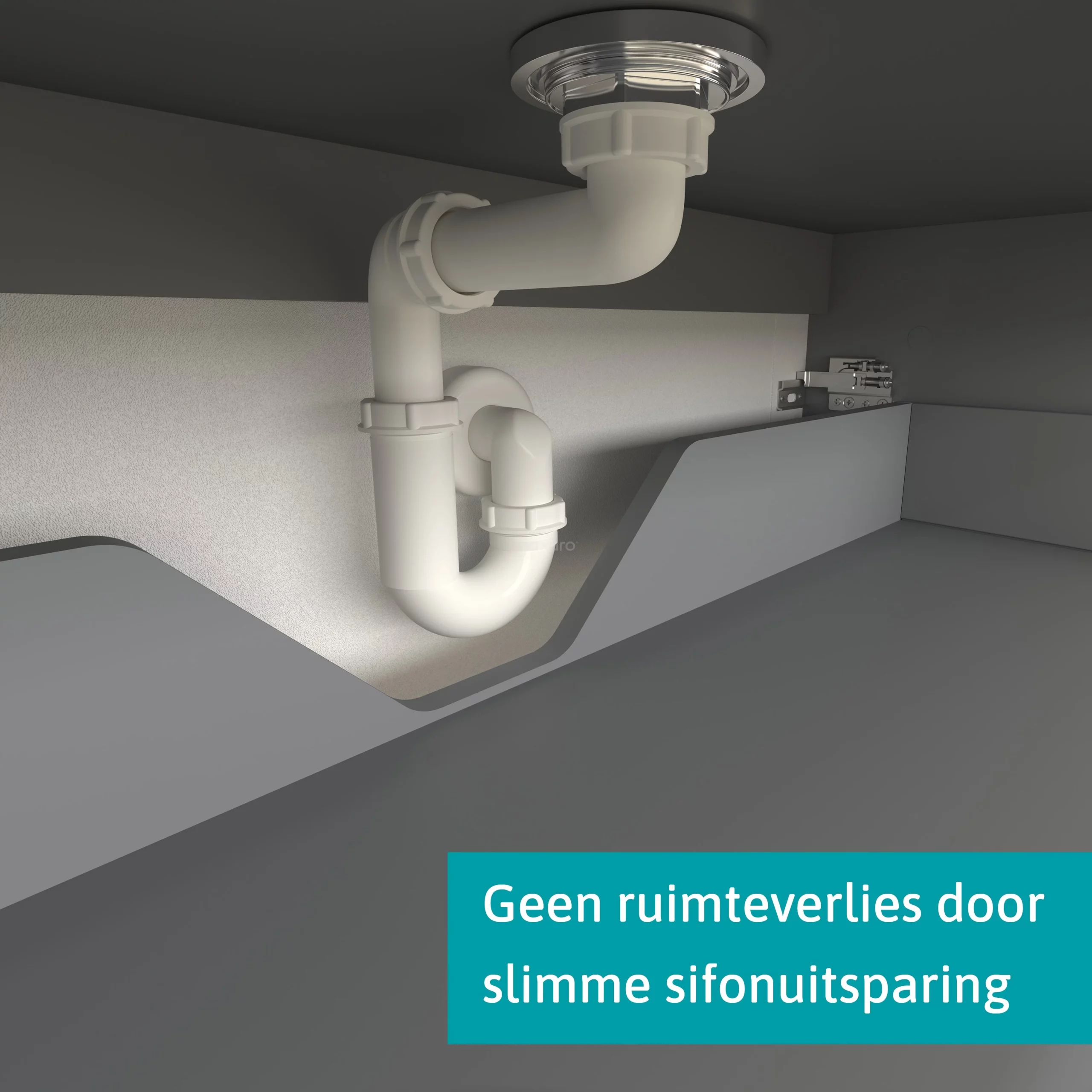 Modulo Plato Badkamermeubel Voor Waskom | 100 Cm Mat Zwart Vlak Front Middengrijs Blad 1 Lade 5 Modulo Plato Badkamermeubel Voor Waskom | 100 Cm Mat Zwart Vlak Front Middengrijs Blad 1 Lade - Afbeelding 5