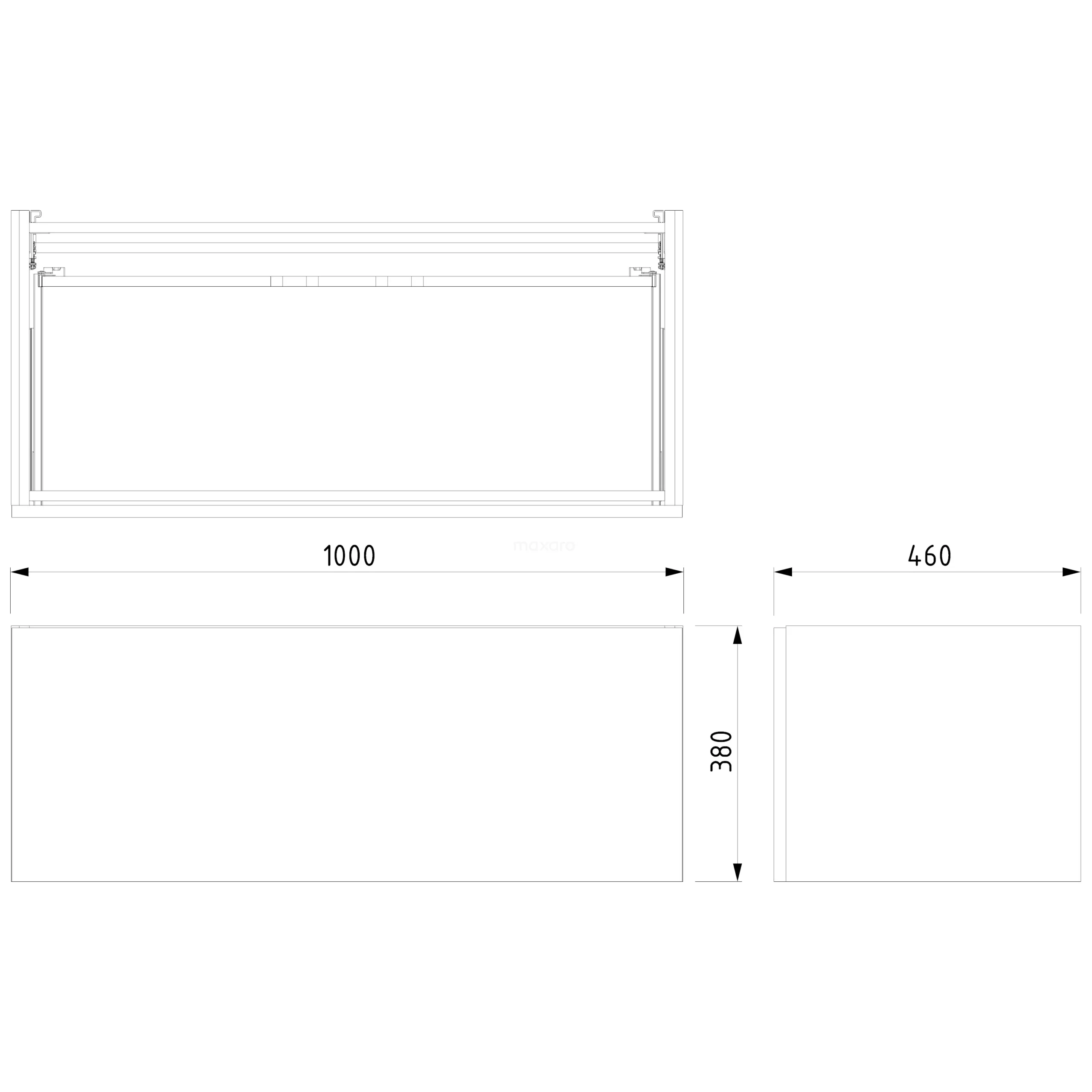Modulo Plato Badkamermeubel Voor Waskom | 100 Cm Mat Zwart Vlak Front Middengrijs Blad 1 Lade 7 Modulo Plato Badkamermeubel Voor Waskom | 100 Cm Mat Zwart Vlak Front Middengrijs Blad 1 Lade - Afbeelding 7
