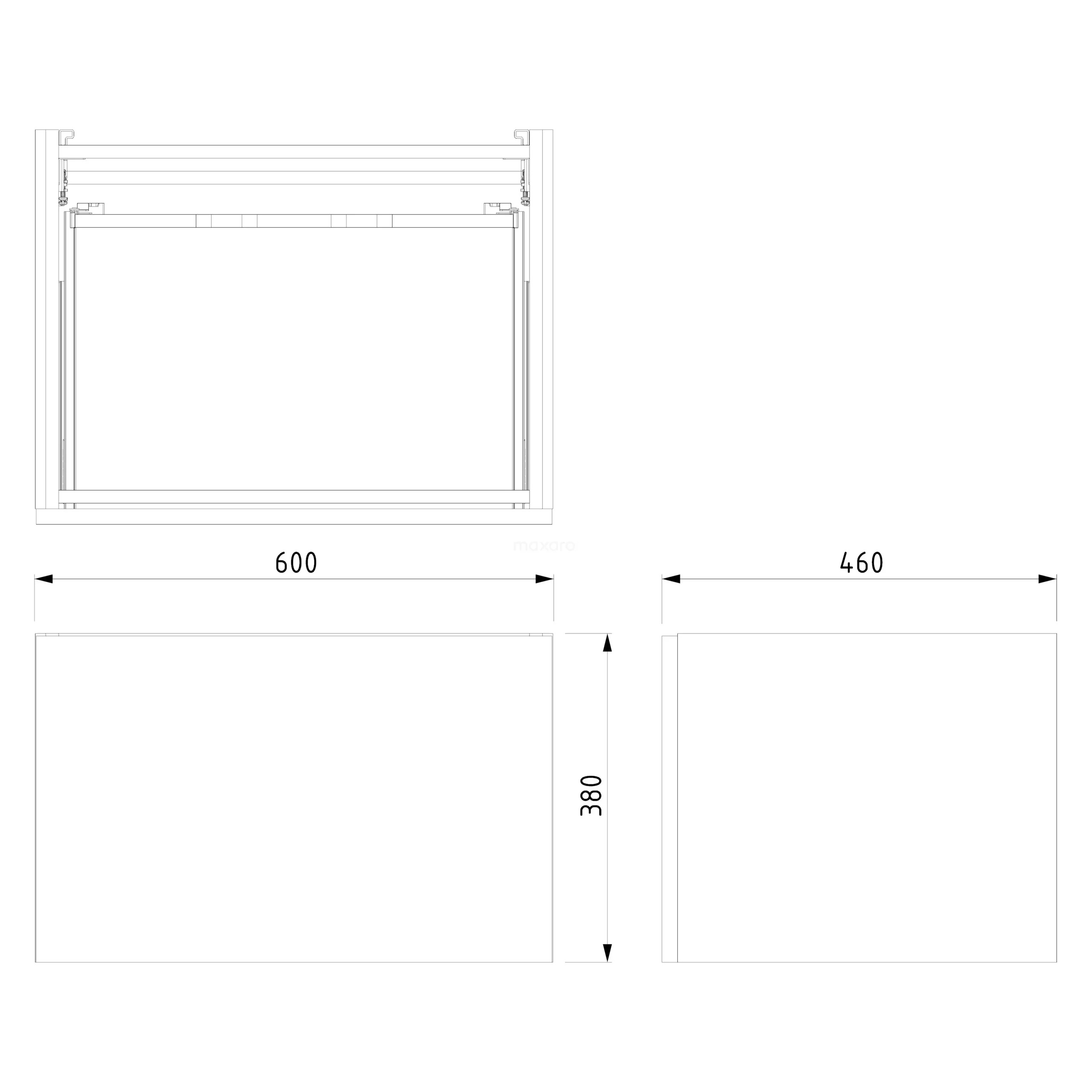 Modulo Plato Badkamermeubel Voor Waskom | 60 Cm Hoogglans Wit Vlak Front Grijs Eiken Blad 1 Lade 7 Modulo Plato Badkamermeubel Voor Waskom | 60 Cm Hoogglans Wit Vlak Front Grijs Eiken Blad 1 Lade - Afbeelding 7