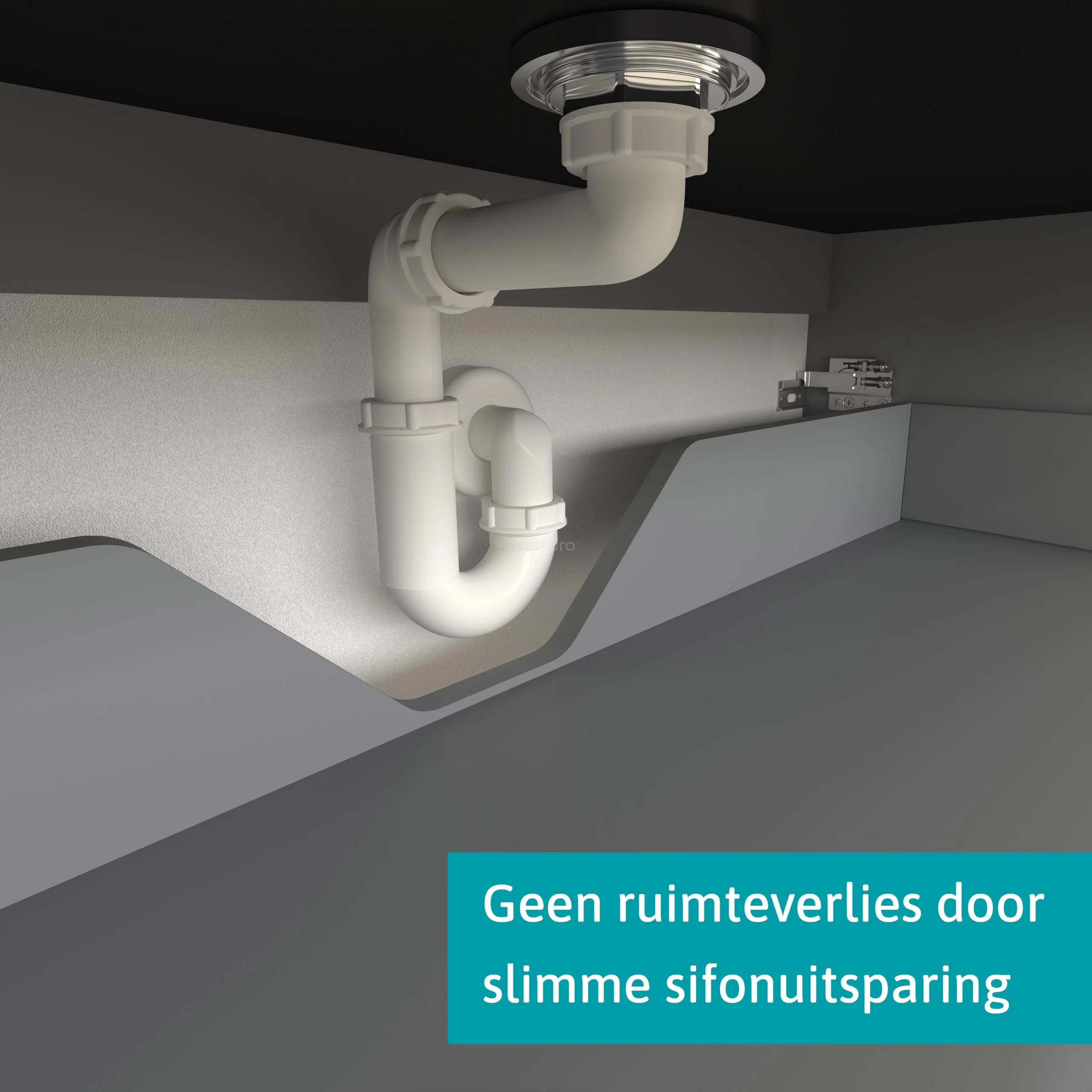 Modulo Plato Badkamermeubel Voor Waskom | 80 Cm Lichtgrijs Eiken Kader Front Mat Zwart Blad 1 Lade 5 Modulo Plato Badkamermeubel Voor Waskom | 80 Cm Lichtgrijs Eiken Kader Front Mat Zwart Blad 1 Lade - Afbeelding 5