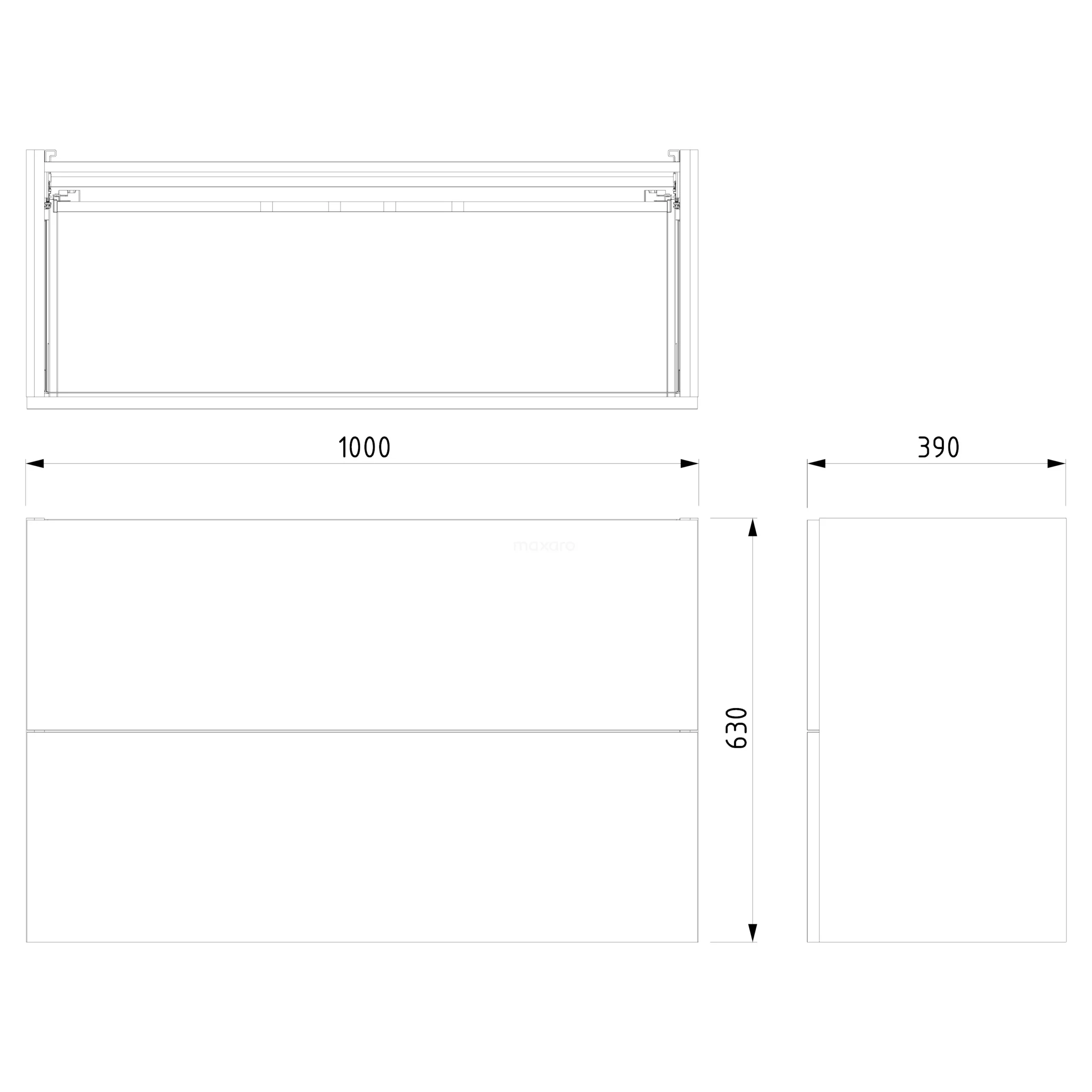 Modulo Slim Badkamermeubel Met Wastafel | 100 Cm Eiken Vlak Front Mineraalmarmer 2 Lades Onder Elkaar 7 Modulo Slim Badkamermeubel Met Wastafel | 100 Cm Eiken Vlak Front Mineraalmarmer 2 Lades Onder Elkaar - Afbeelding 7