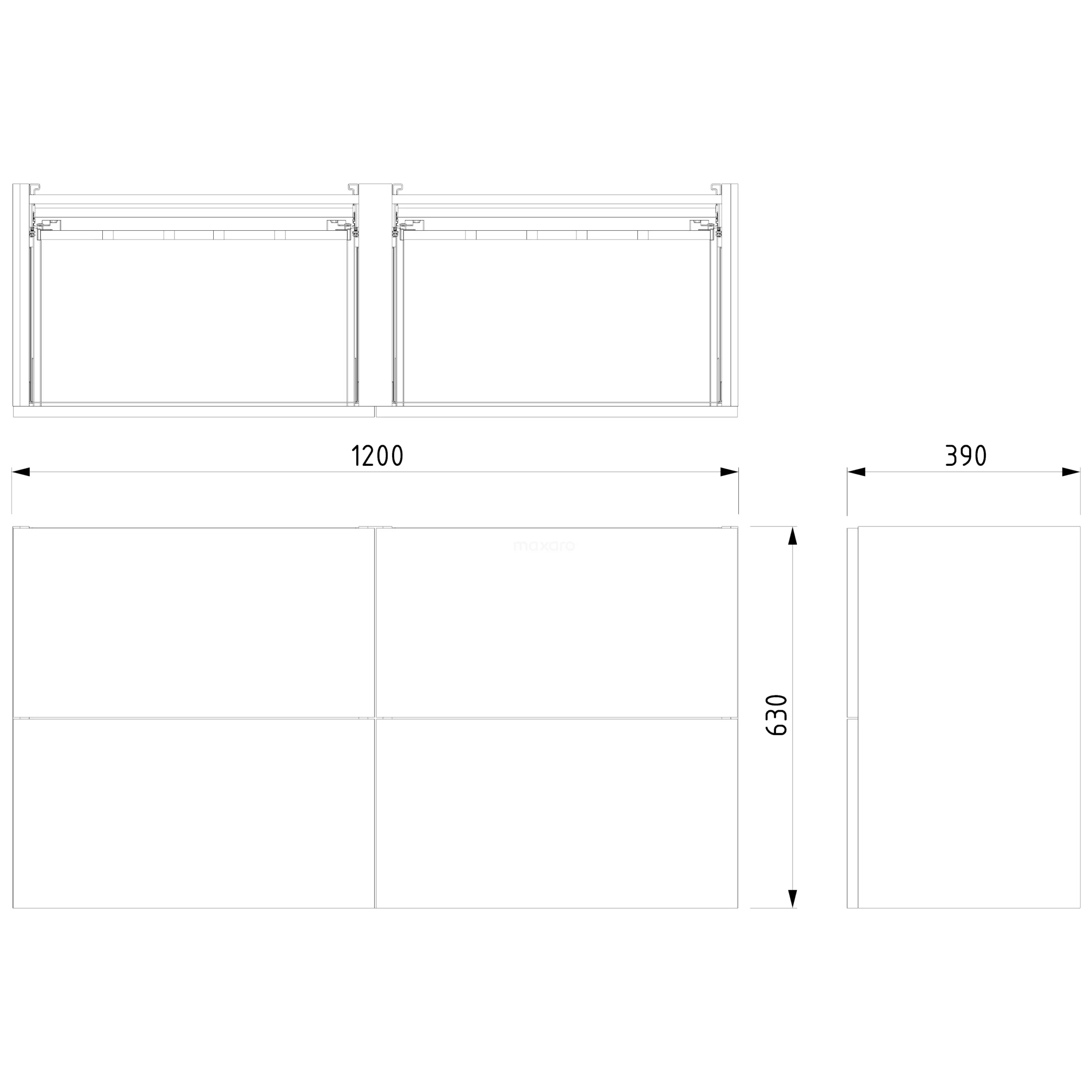 Modulo Slim Badkamermeubel Met Wastafel | 120 Cm Lichtbruin Eiken Vlak Front Mineraalmarmer 4 Lades 7 Modulo Slim Badkamermeubel Met Wastafel | 120 Cm Lichtbruin Eiken Vlak Front Mineraalmarmer 4 Lades - Afbeelding 7