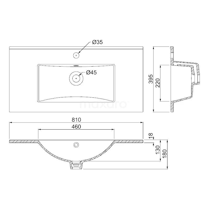 Modulo Slim Badkamermeubel Met Wastafel | 80 Cm Middengrijs Lamel Front Keramiek 2 Lades Onder Elkaar 6 Modulo Slim Badkamermeubel Met Wastafel | 80 Cm Middengrijs Lamel Front Keramiek 2 Lades Onder Elkaar - Afbeelding 6