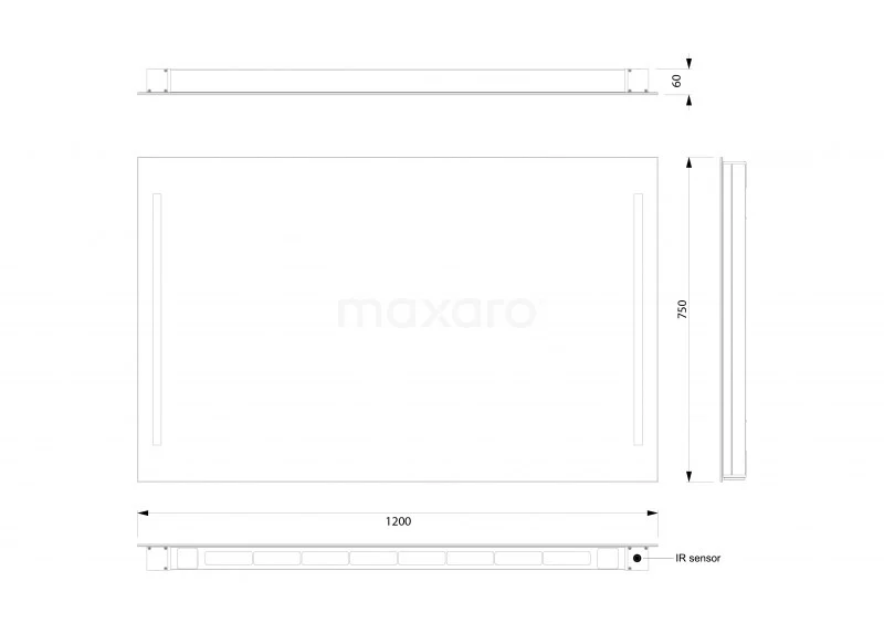 Novo Badkamerspiegel Met Ledverlichting | 120x75cm Dimmer En Stopcontact 2 Novo Badkamerspiegel Met Ledverlichting | 120x75cm Dimmer En Stopcontact - Afbeelding 2