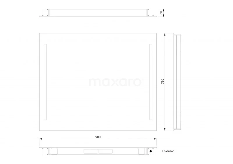 Novo Badkamerspiegel Met Ledverlichting | 90x75cm Dimmer En Stopcontact 2 Novo Badkamerspiegel Met Ledverlichting | 90x75cm Dimmer En Stopcontact - Afbeelding 2