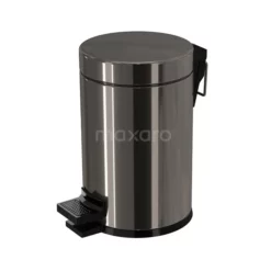 Pedaalemmer Radius Black Chrome Voor Badkamer En Toilet, 3 Liter, Zwart Chroom