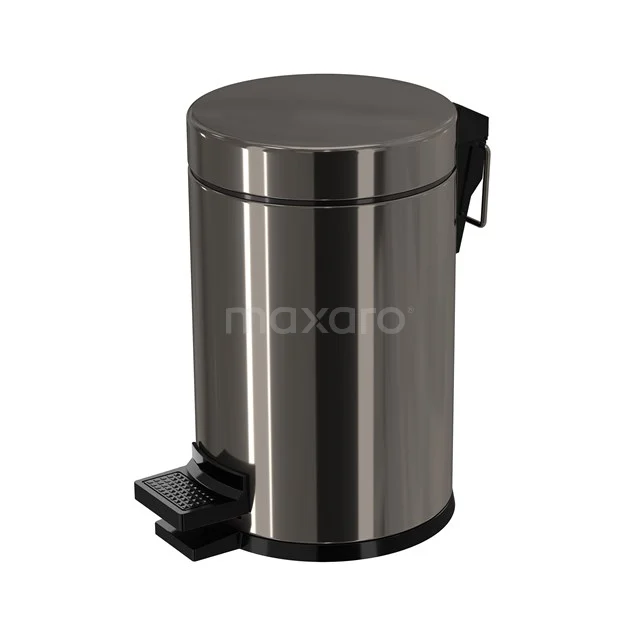 Pedaalemmer Radius Black Chrome Voor Badkamer En Toilet, 3 Liter, Zwart Chroom 1 Pedaalemmer Radius Black Chrome Voor Badkamer En Toilet, 3 Liter, Zwart Chroom