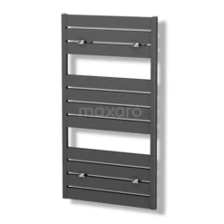 Pluto Handdoekradiator | 60x120 Cm Donkergrijs 749 Watt Aluminium Centrale Verwarming
